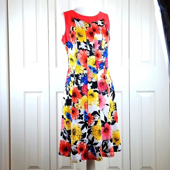 Perceptions Dresses Perceptions Petite Mp Vibrant Floral Dress